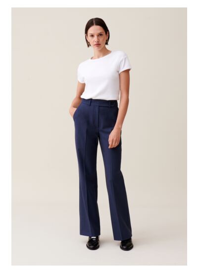 Pantalon tailleur laine marine