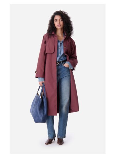 Trench Long Dexter En 100% soie