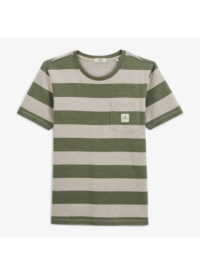 T-shirt Timothee junior rayé vert avocat