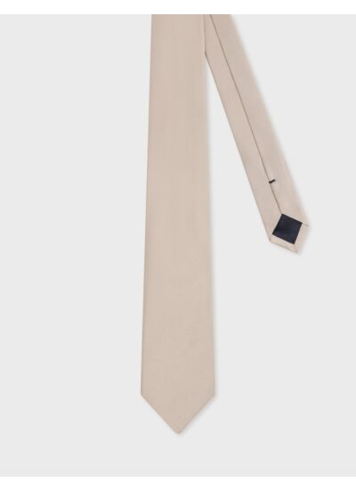 Cravate en sergé de soie écru