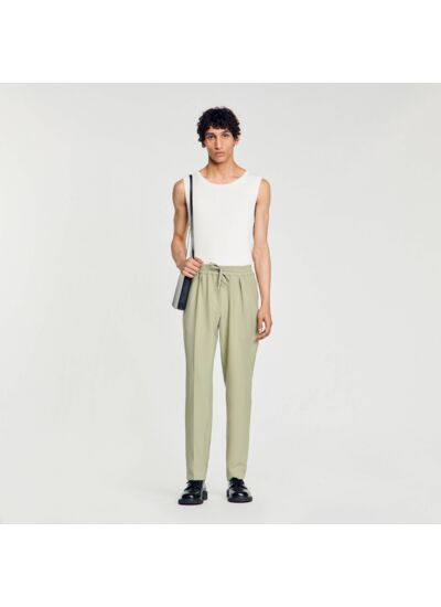 Pantalon droit élastiqué