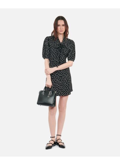 Robe Noire Courte À Pois Femme