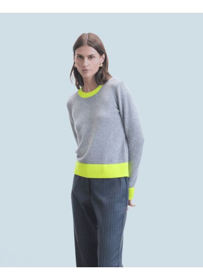 Pull Col Rond Bicolore Léger