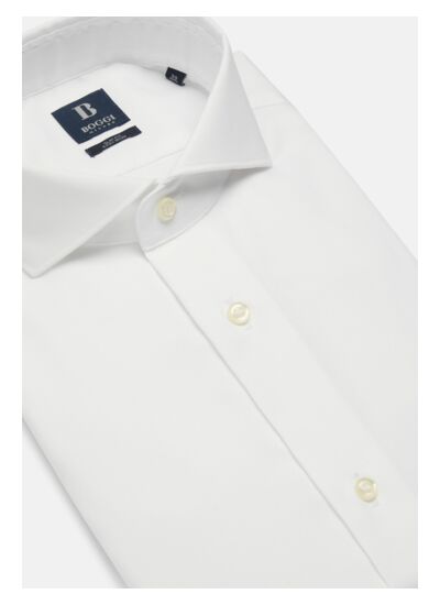 Chemise blanche pin point en coton slim fit