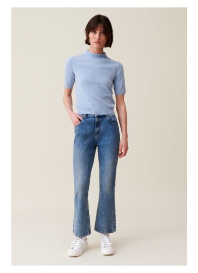 Pull laine col montant