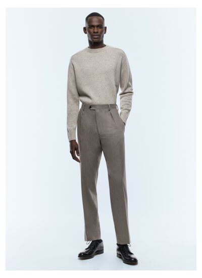 Pantalon droit en laine certifiée