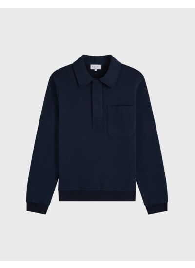 Weat popover ivanhoé avec poche poitrine en molleton uni marine