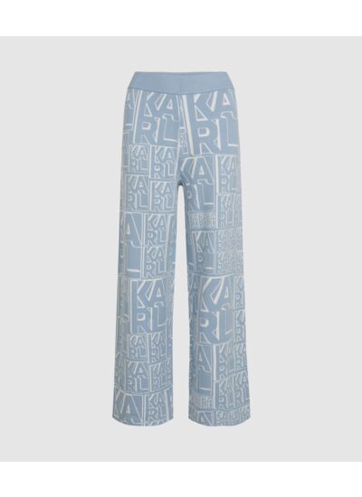 JACQUARD BLOCK LOGO KNIT PANTS