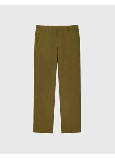 Pantalon cargo ignacio en canvas de coton uni kaki