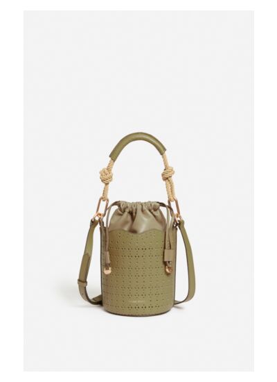 Petit Sac Seau Holly En Cuir En laine, yack et mérinos