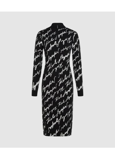 JACQUARD SIGNATURE KNIT DRESS
