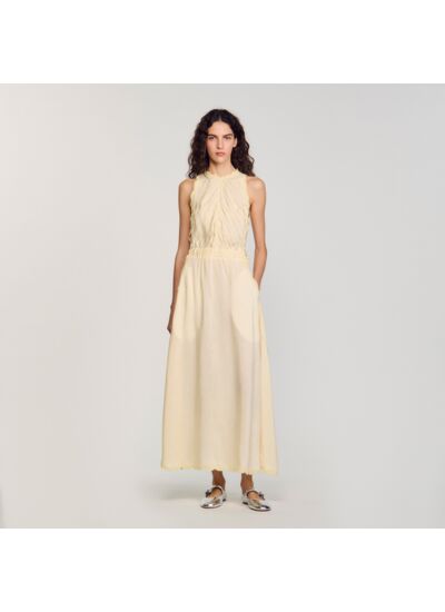 Robe longue  à détails dentelle