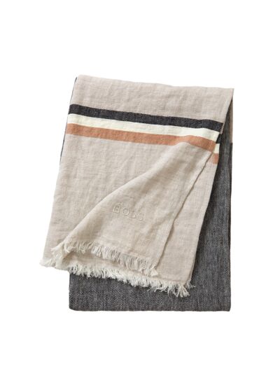 BOSS Home - Plaid en lin gris, Stripe Linen