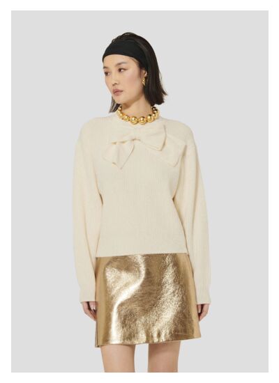 Pull Phoebe-Ecru en Laine Mercerisée