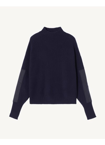 Col montant effet daim - Femme - MARINE