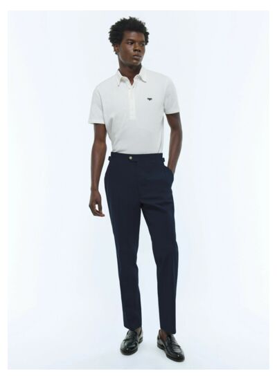 Chino ajusté en toile de coton