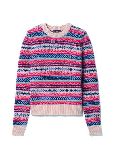 Pull col rond jacquard fairisle - Femme - AVOINE