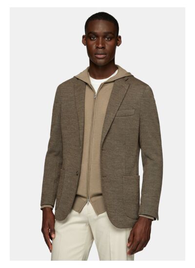 Veste Structurée en Laine Jersey