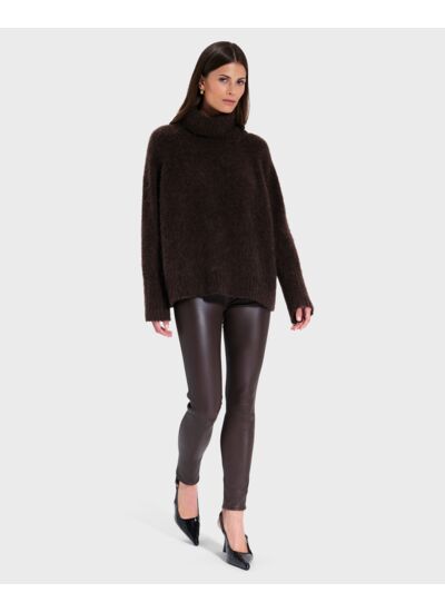 Pantalon Piya Chocolat en cuir