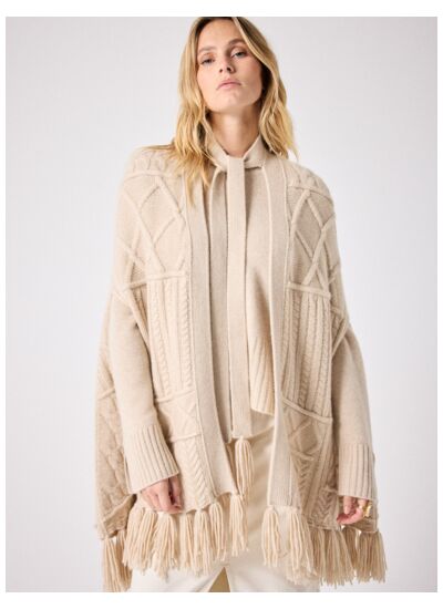 cape en cachemire Athara BEIGE_CHINE
