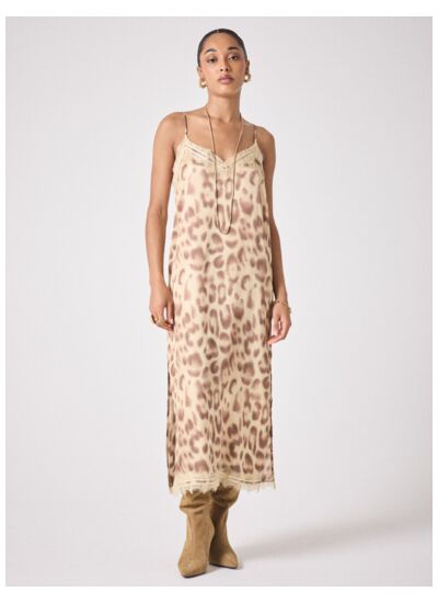 Robe satiné Ivy LEOPARD