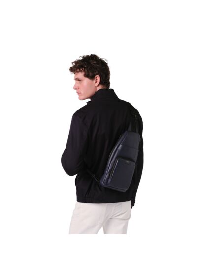 COME DE LANCEL - SAC A DOS BANDOULIERE - Bleu Marine