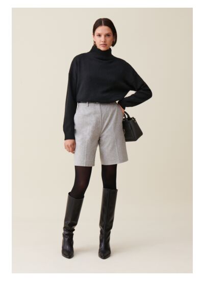 Bermuda droit gris clair