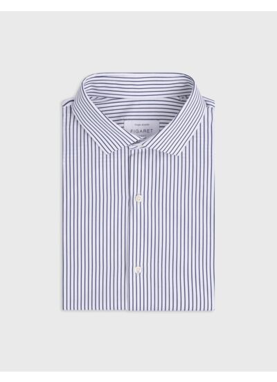 Chemise ajustée rayée marine