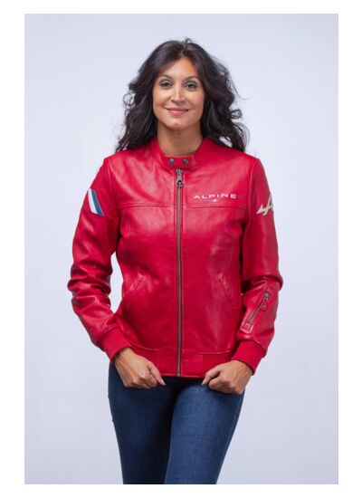 Blouson cuir Alpine femme Sophia Rouge