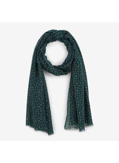 Écharpe imprimée fleurie gris anthracite