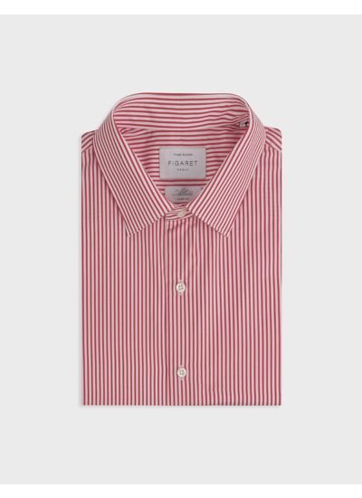 Chemise ajustée rayée rouge