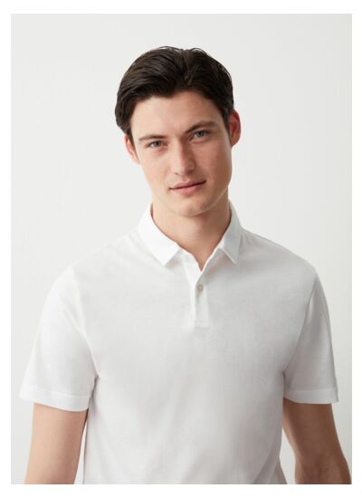Polo à col chemise en coton dense