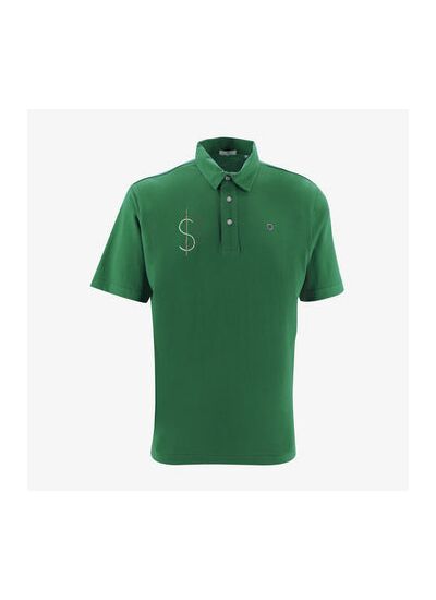 Polo manches courtes en coton avec broderie SB vert sapin