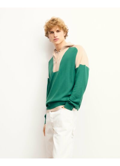Pull Col Camionneur Bicolore