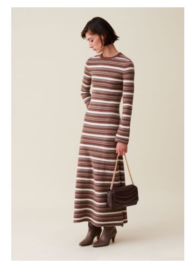 Robe laine rayures