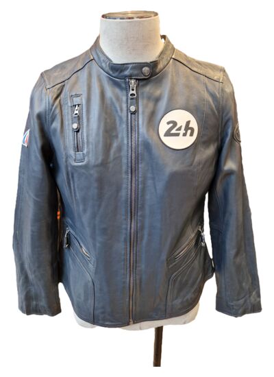Blouson Cuir 24h Le Mans Femme Amanda navy