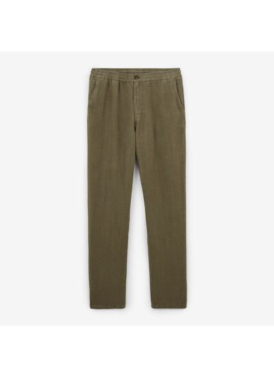 Pantalon 738 en lin vert militaire
