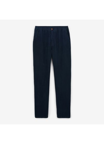 Pantalon 738 en lin bleu foncé