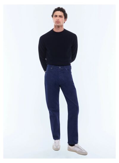 Pantalon 5 poches en coton et lin