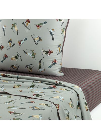 Olivier Desforges - Drap plat en satin de coton lavé gris, Hors Piste