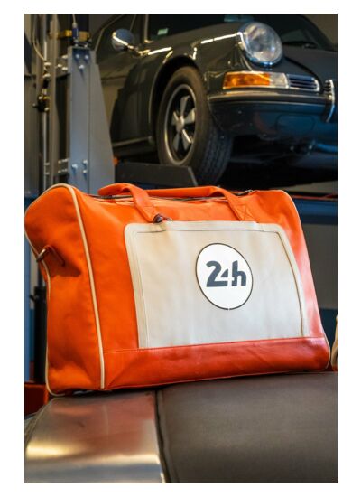 Sac cuir 24H Le Mans 72H Harrisson orange.écru