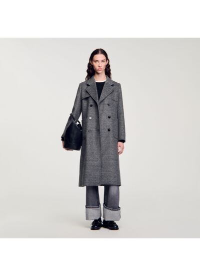 Manteau long à carreaux