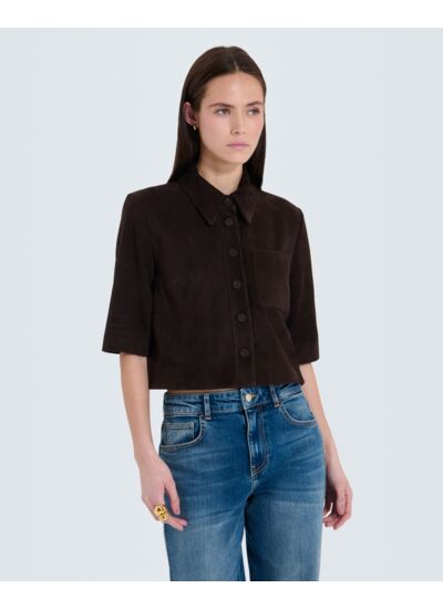 Chemise courte chocolat