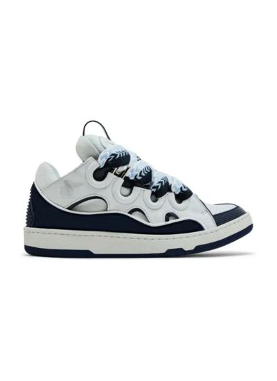 Lanvin Curb Sneakers White Navy Blue