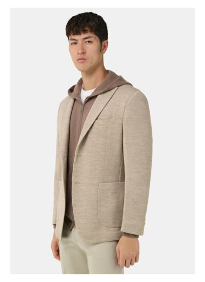 Veste Motif À Micro Structure En Laine Mélangée