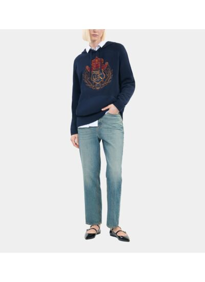 Pull À Capuche Bleu Marine Femme