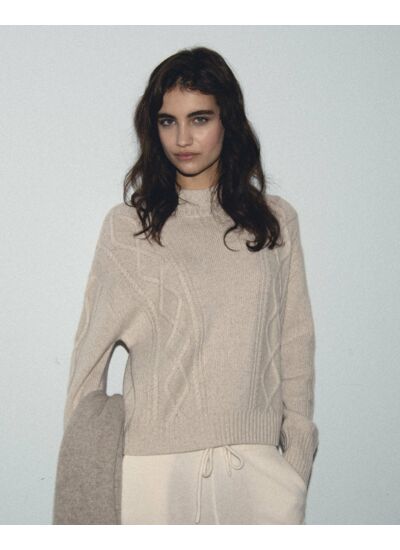 Pull Col Montant Torsades