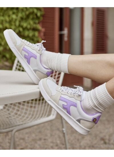 Baskets basses blanches & violet clair