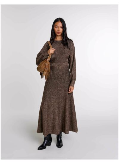 Robe longue en maille brillante