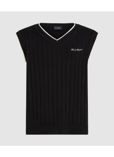 RUBBER PATCH KNIT VEST